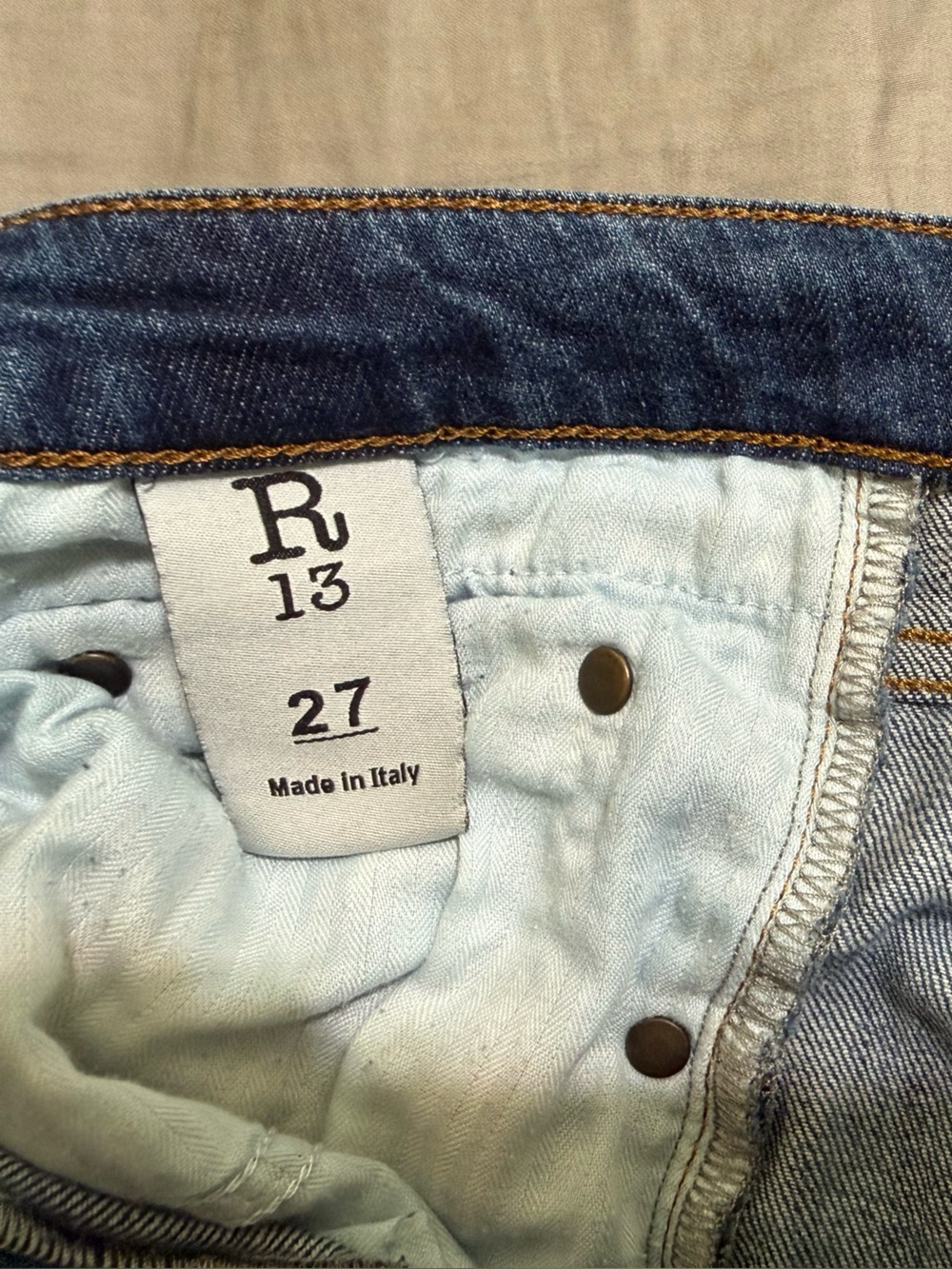 R13 Women’s Washed Blue Boy Skinny Jeans - Picture 5 of 6
